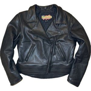 VTG Easyriders Men’s Biker Black Jacket Sz 42/M Lace Up Side Zipper Cuffs Lined